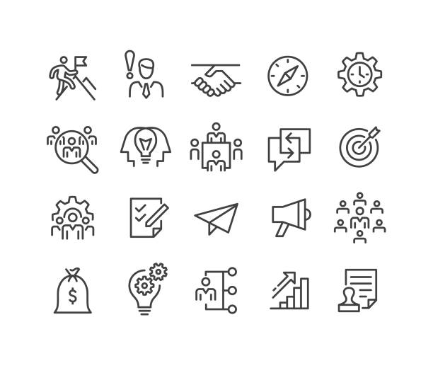 Startup Icons - Classic Line Series Startup, entrepreneur icons stock illustrations