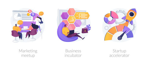 Startup supporting vector concept metaphors accelerator startup stock illustrations