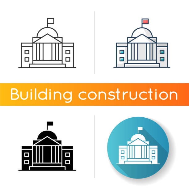 주 기관 아이콘 - supreme court building stock illustrations