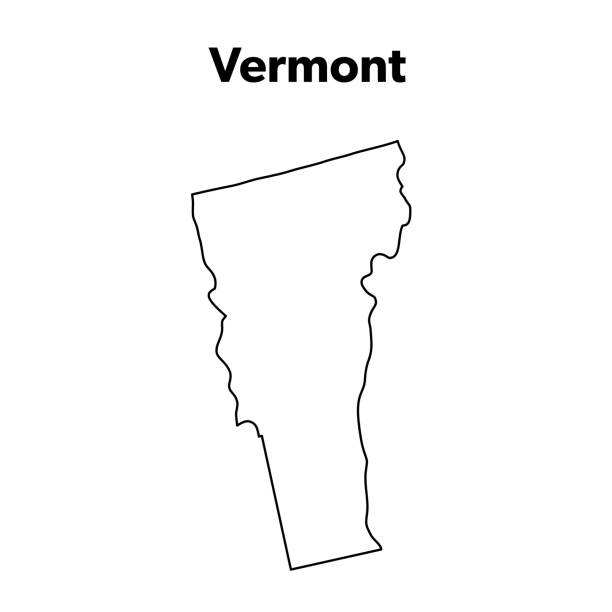 U.S State Map Outline, Vermont vector art illustration