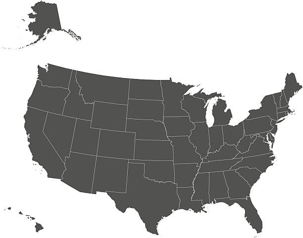 US state map vector art illustration