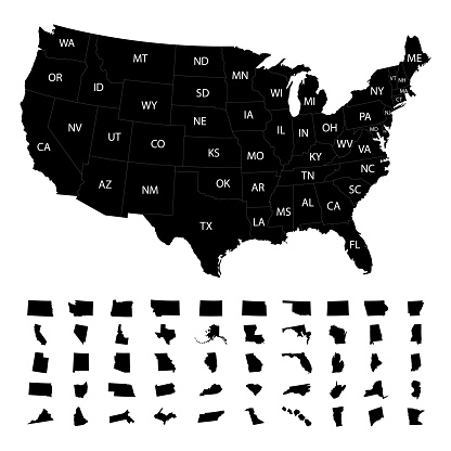 States of America territory. North America. Vector illustration. EPS 10