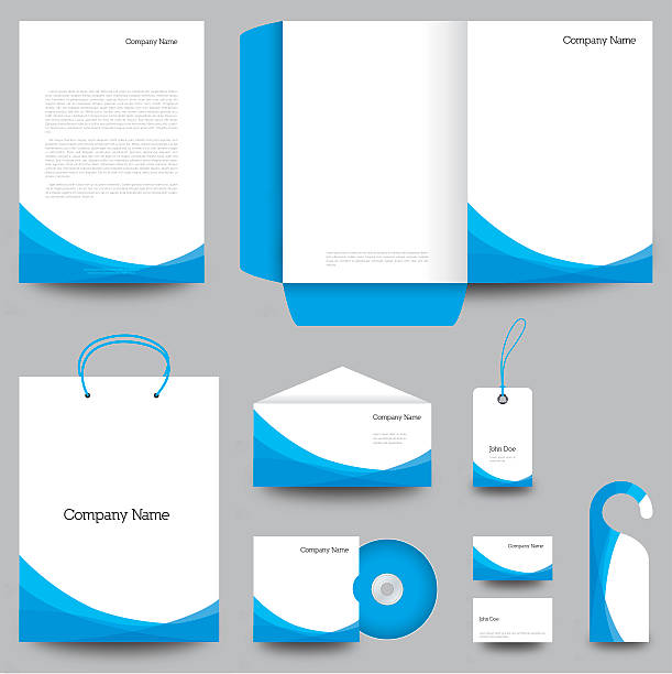Stationary designs for corporate businesses Corporate identity design, vector illustration. business cards and stationery stock illustrations