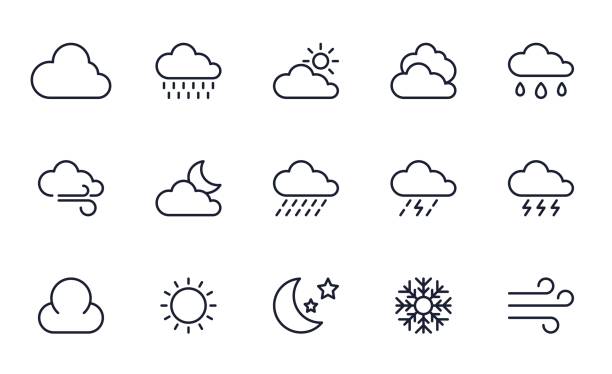 Stationery icons set Stationery icons set rain icons stock illustrations