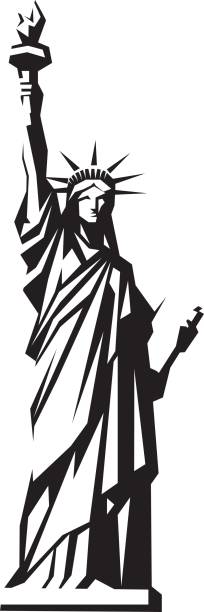 Statue of Liberty. New York landmark. American symbol Statue of Liberty. New York landmark. American symbol. Vector silhouette statue of liberty new york city stock illustrations