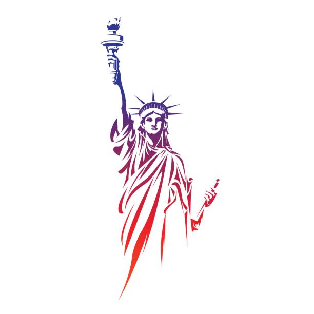 statua wolności - independence day stock illustrations