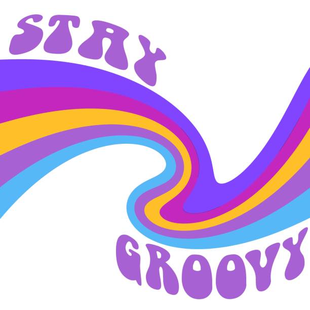 Stay Groovy slogan print hippie style vector art illustration