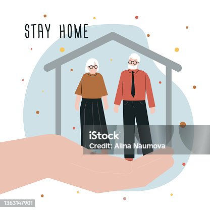 istock Stay home. Hand holding grandparents. Quarantine or self-isolation to prevent infection for old people. Fears of getting coronavirus. Healthcare 1363147901