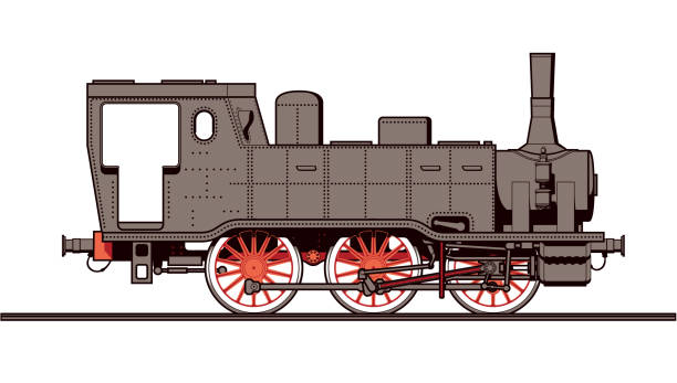 steam engine old antique steam train locomotive vector illustration vector art illustration