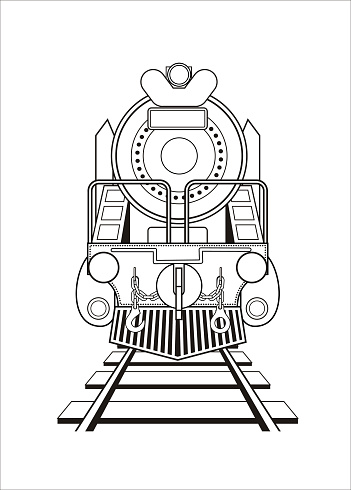 steam locomotive in black and white