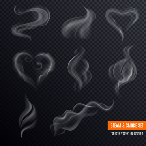 蒸気煙リアルセット - 煙点のイラスト素材／クリップアート素材／マンガ素材／アイコン素材