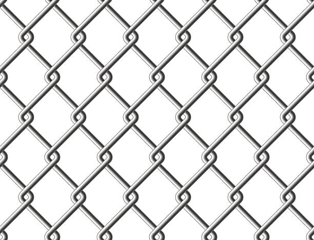 Steel mesh metal fence seamless structure Steel mesh metal fence seamless structure. Vector illustration. EPS 10. linkage effect stock illustrations