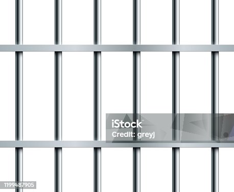 istock Steel Prison Bars Seamless Pattern Over White 1199487905