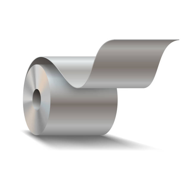 Steel sheet roll on white background Steel sheet roll on white background in vector rolling stock illustrations