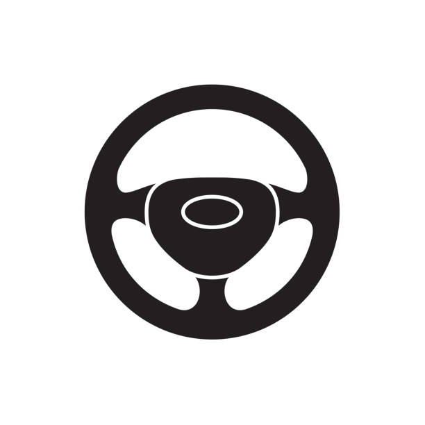 Steering icon Steering wheel icon. Isolated black symbol car steering wheel on white background. Vector illustration steering wheel stock illustrations