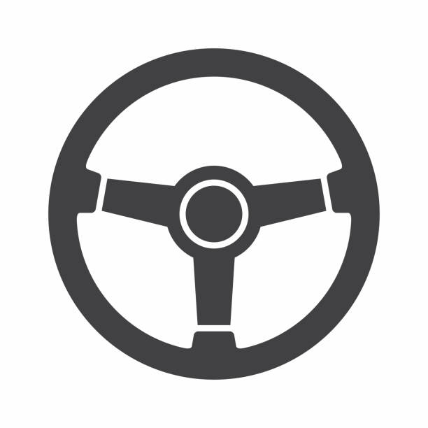 Steering wheel icon Vector icon isolated on white background steering wheel stock illustrations