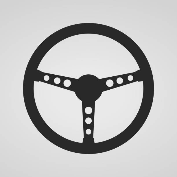 Steering wheel icon. Vector illustration. Steering wheel icon isolated. Vector illustration. Black car steering wheel symbol. steering wheel stock illustrations