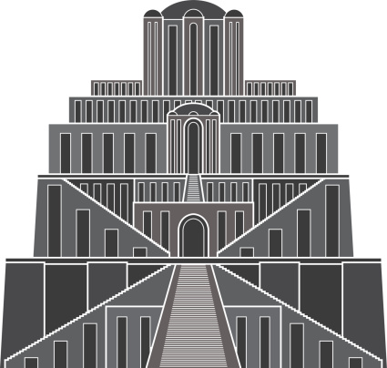 Stencil of ziggurat