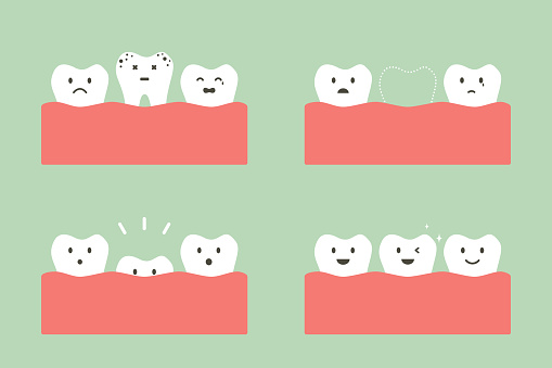 step of caries to first teeth