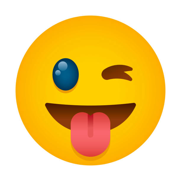 Sticking Out Tongue Emoji Icon A cute emoticon or 'emoji' icon. File is built in CMYK for optimal printing and minimal simple gradients used (linear and radial). stick out tongue emoji stock illustrations