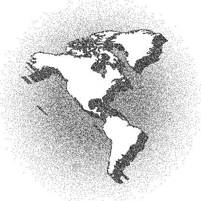 Stippled America map - Stippling Art - Dotwork - Dotted style