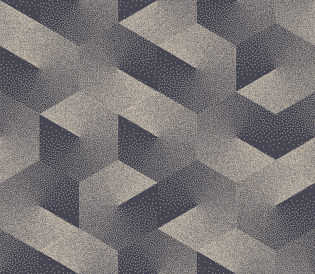 Stippled Isometric Cubes Seamless Pattern Geometrical Vector Abstract Background