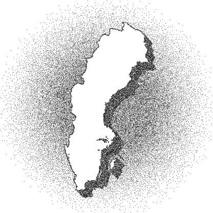 Stippled Sweden map - Stippling Art - Dotwork - Dotted style