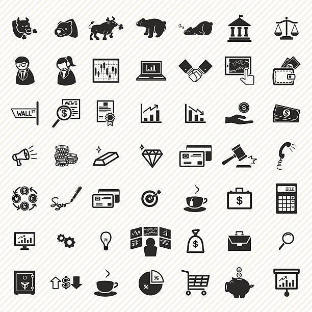 Stock financial icons set. illustration eps10 Stock financial icons set. illustration eps10 wall street stock illustrations