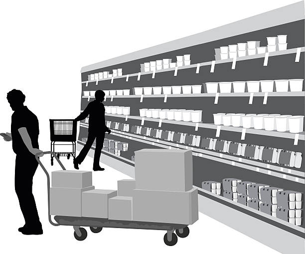 Stocking A-Digit supermarket silhouettes stock illustrations