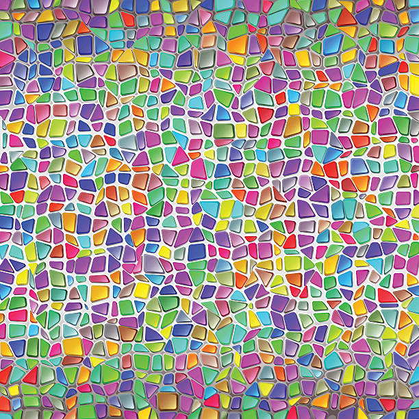Stone Wall Mosaic Gaudi Style Background Wall from a brilliant stone; The Multi-colored mosaic in Gaudi's style; Eps10 antoni gaudí stock illustrations