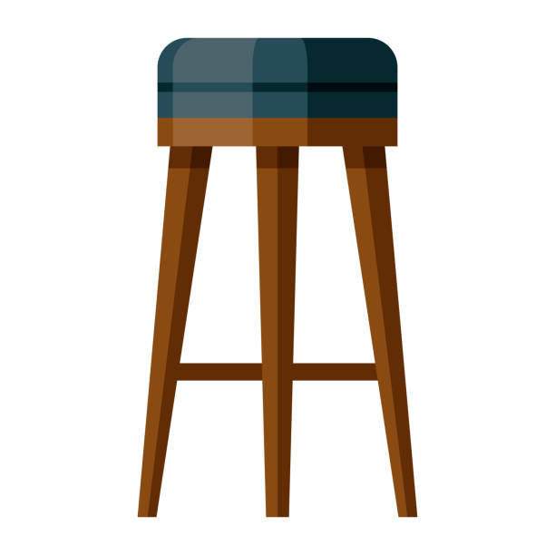 Stool Icon on Transparent Background A flat design icon on a transparent background (can be placed onto any colored background). File is built in the CMYK color space for optimal printing. Color swatches are global so it’s easy to change colors across the document. No transparencies, blends or gradients used. stool stock illustrations