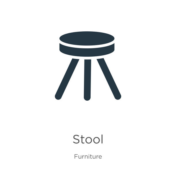 Stool icon vector. Trendy flat stool icon from furniture collection isolated on white background. Vector illustration can be used for web and mobile graphic design, logo, eps10 Stool icon vector. Trendy flat stool icon from furniture collection isolated on white background. Vector illustration can be used for web and mobile graphic design, logo, eps10 stool stock illustrations