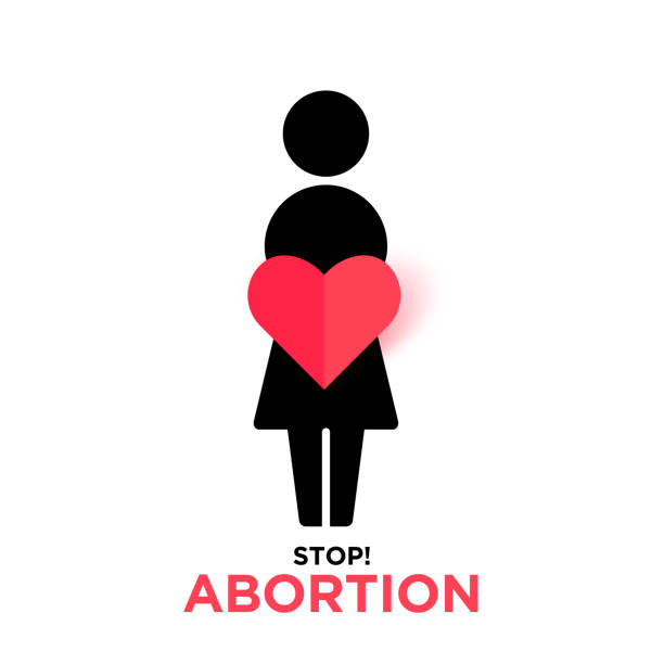 Stop abortion banner icon in flat style. Baby choice vector illustration on background. Human rights business concept. stock illustration Stop abortion banner icon in flat style. Baby choice vector illustration on background. Human rights business concept. stock illustration abortion protest stock illustrations