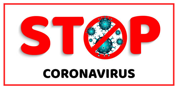 Stop coronavirus COVID-19 (2019-nCoV). Dangerous COVID-19 outbreak. Pandemic medical concept with dangerous cells. Vector illustration vector art illustration