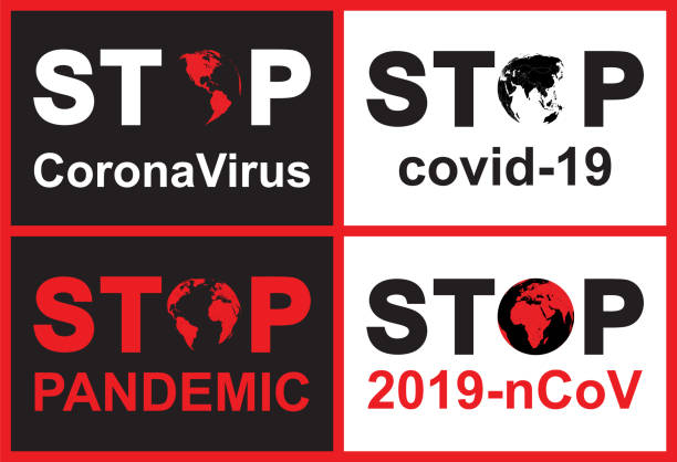 stockillustraties, clipart, cartoons en iconen met stop coronavirus, pandemie, covid-19, 2019-ncov tekstbelettering - south afrika covid