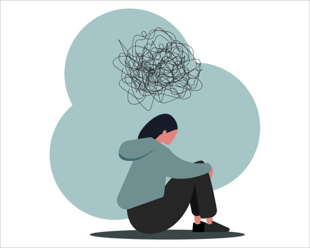 Stop cyberbullying. Depressed girl suffering from online harassment, isolated vector illustration in flat style  mental health stock illustrations
