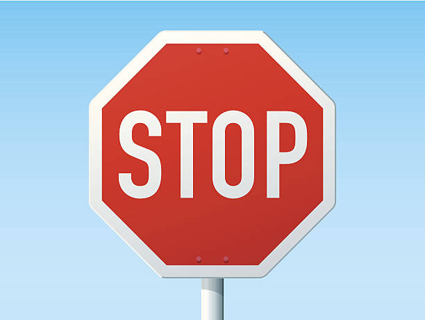 Stop German Road Sign Vector Illustration of a german Road Sign in front of a clear blue sky: Stop Traffic Sign. All objects are on separate layers. The colors in the .eps-file are ready for print (CMYK). Transparencies used. Included files: EPS (v10) and Hi-Res JPG. stop stock illustrations