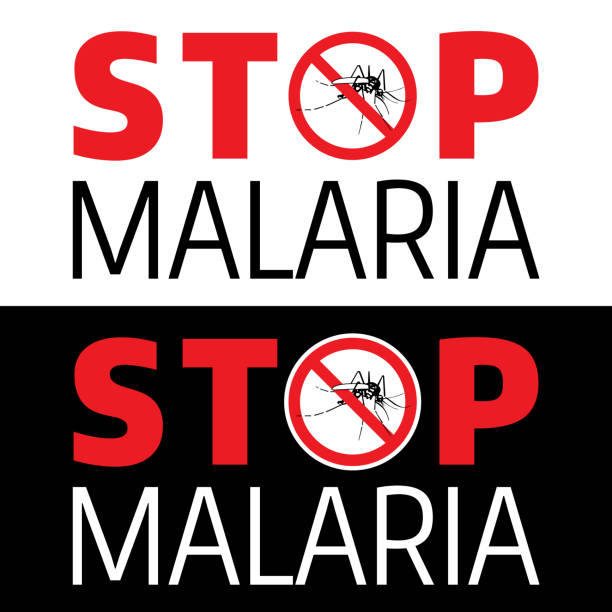 stockillustraties, clipart, cartoons en iconen met stop muggen-en malaria gevaar waarschuwingssignaal - malaria