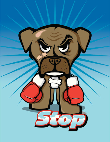 Vetores de Pare O Boxe Cachorro Boxer e mais imagens de Assistência