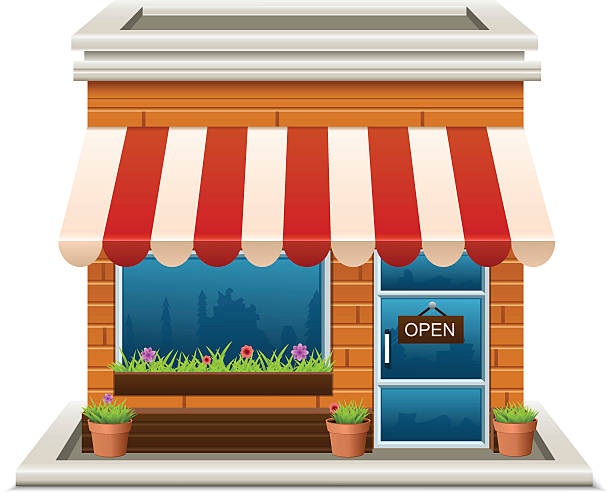 Store Store, EPS file version 10.Contains transparent objects door clipart stock illustrations