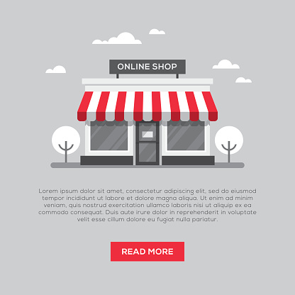 Storefront illustration in flat style