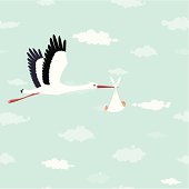 istock Stork delivery 165797670