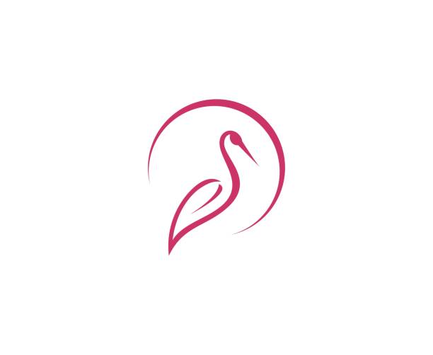 Stork icon This illustration/vector you can use for any purpose related to your business. heron family stock illustrations