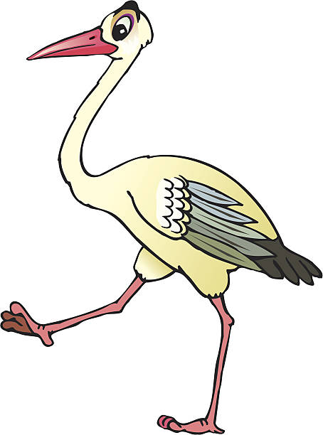 Royalty Free Cartoon Of Bird Crane Clip Art, Vector Images ...