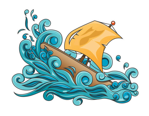 Boat Storm Illustrations, RoyaltyFree Vector Graphics