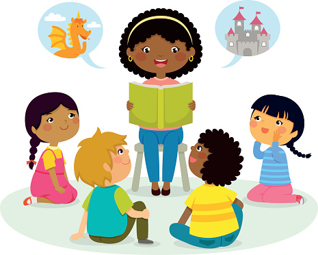 story time – multicultural group