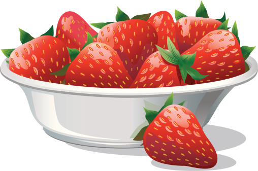 Strawberries in a White Bowl