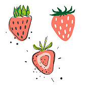 istock Strawberries pencil drawings 985809346
