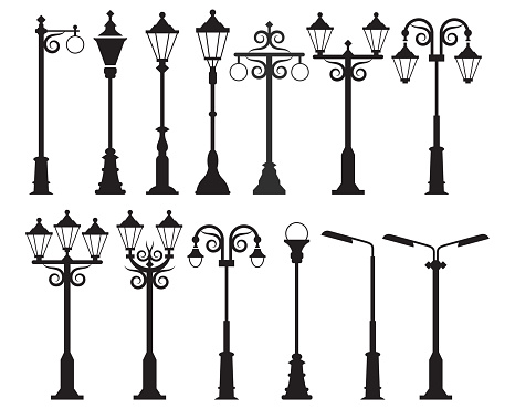 Street lamp vector set