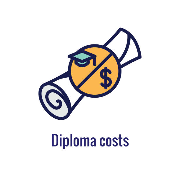 Student Education Icon with imagery depicting the education process and payment Student Education Icon - imagery depicting the education process and payment student loan forgiveness stock illustrations